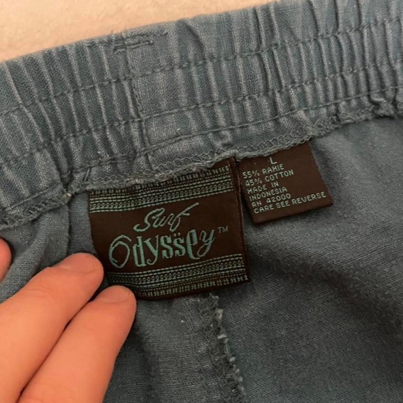 Vintage Denim Styled Beach Shorts With Back And Side Pockets and elastic band - Picture 4 of 4